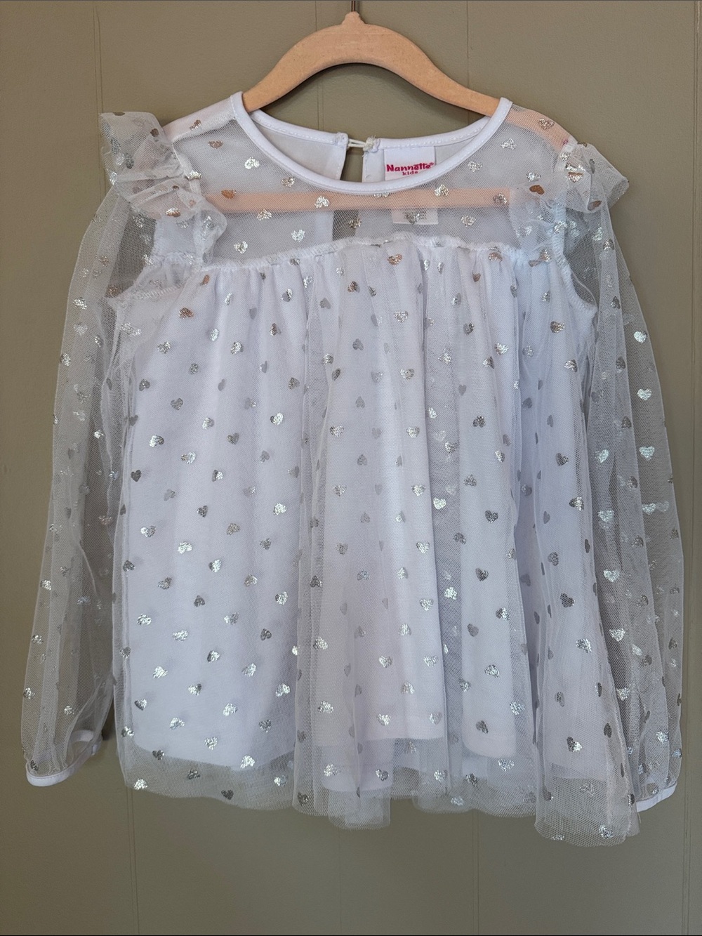 Girls White Sheer Top